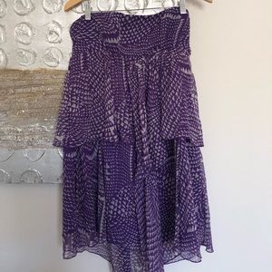 BCBG purple and white cocktail dress.